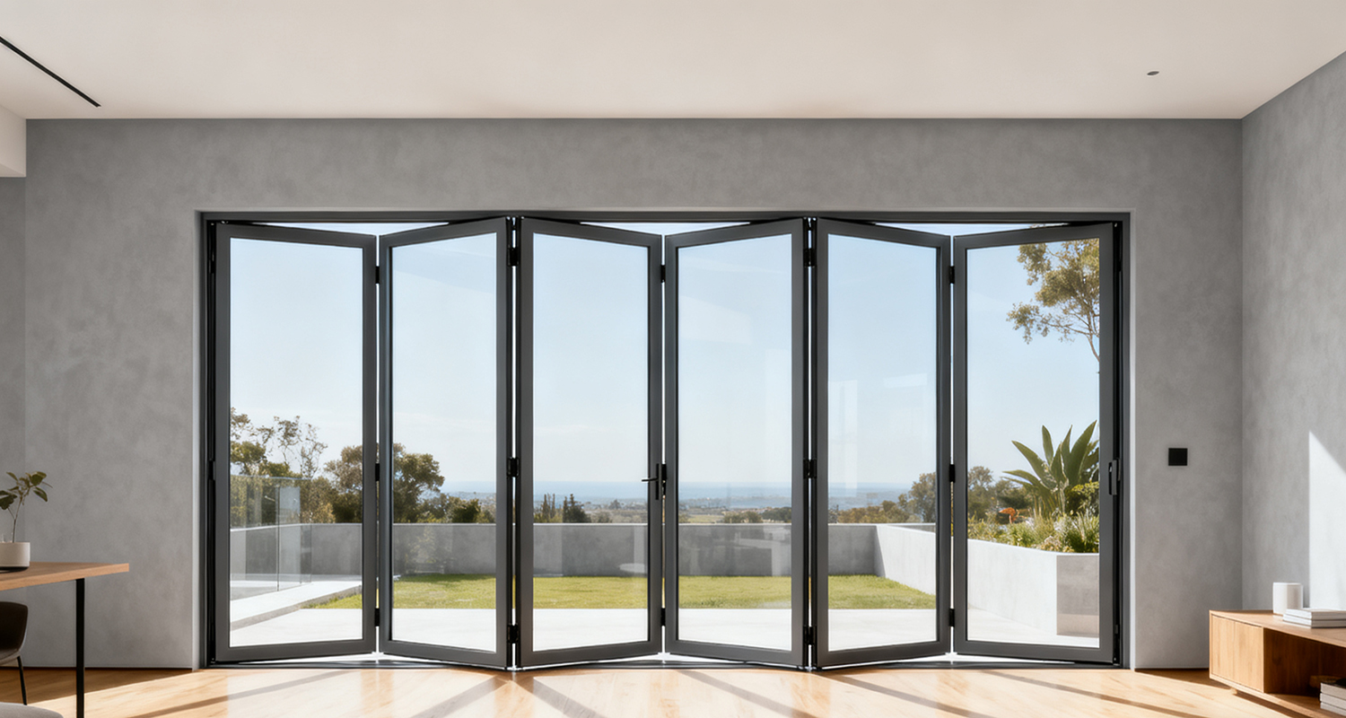 The folding door can be used as a partition to achieve space optimization.